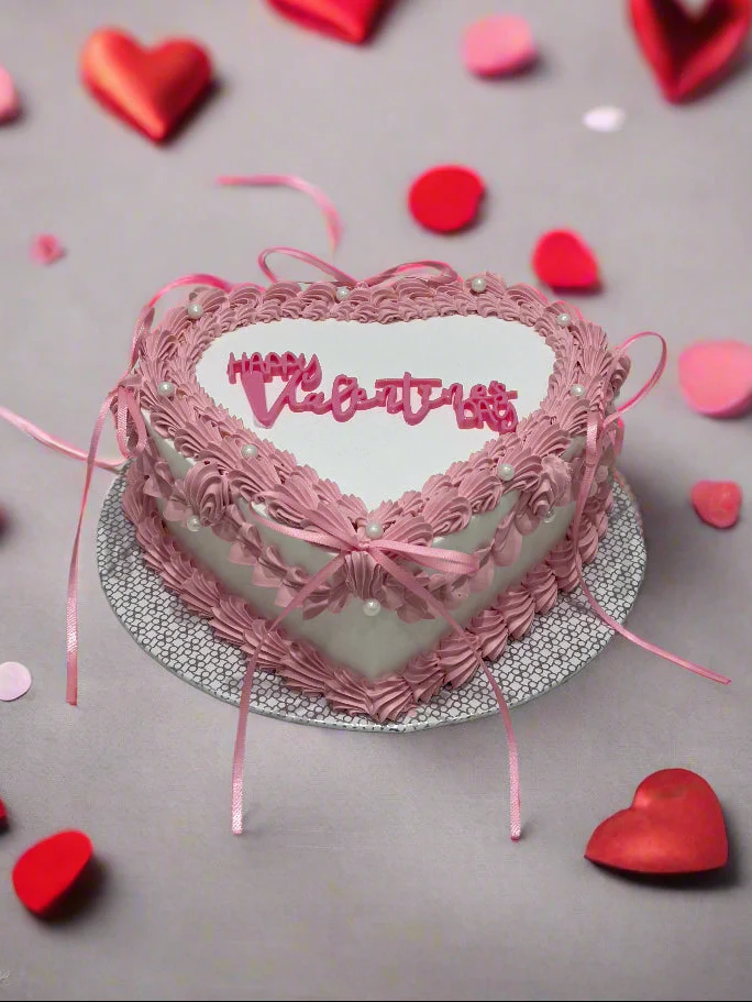 Pink Ribbon Valentines Cake - Image 2