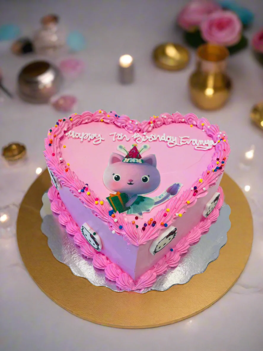 Pink Kitty Cream Cake - Image 2