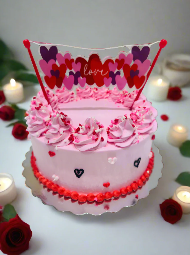 Pink Love Banner Cake - Image 2
