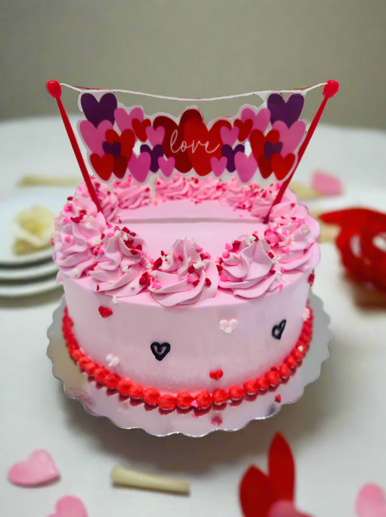 Pink Love Banner Cake - Image 3