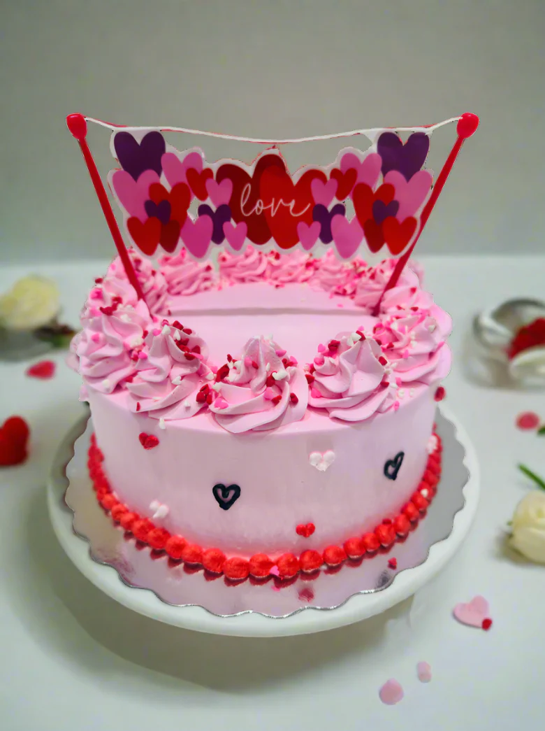 Pink Love Banner Cake - Image 4