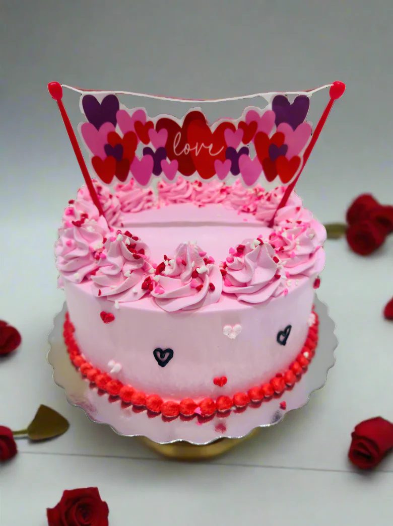 Pink Love Banner Cake - Image 5