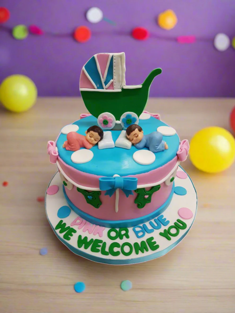 Pink Or Blue We Welcome You Cake - Image 2