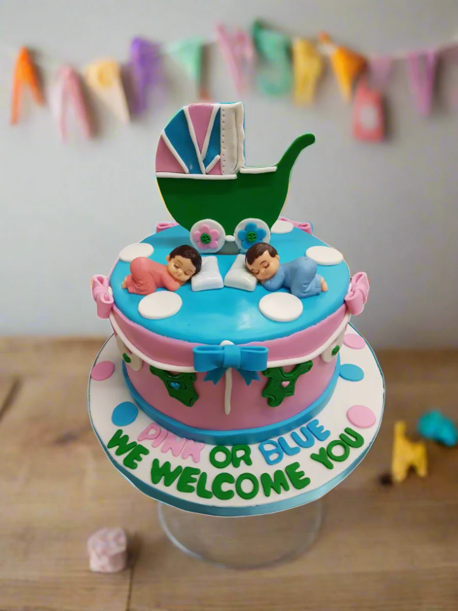 Pink Or Blue We Welcome You Cake - Image 3