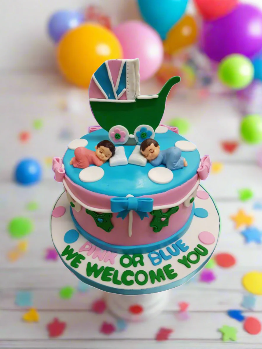 Pink Or Blue We Welcome You Cake - Image 4