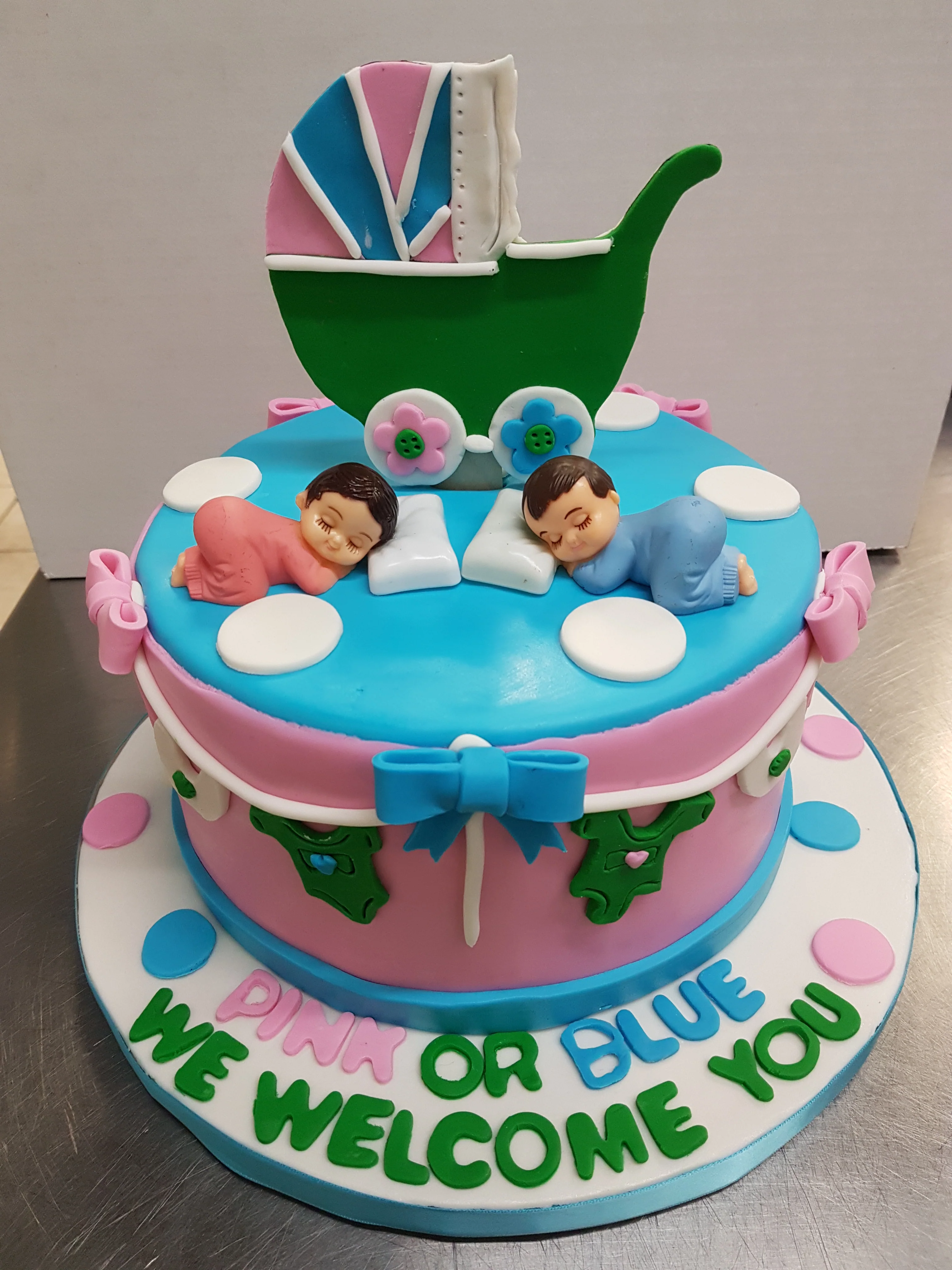 Pink Or Blue We Welcome You Cake - Image 5