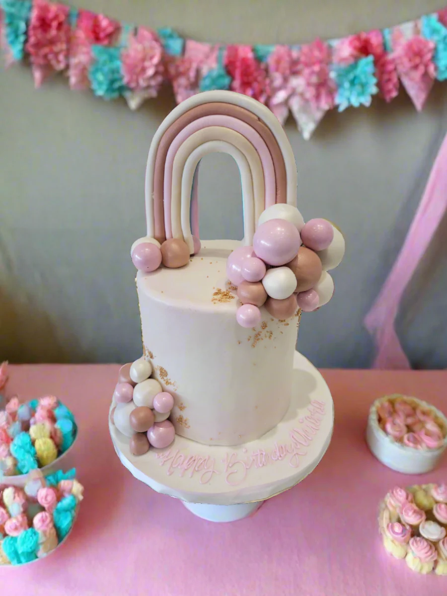 Pink Pastel Fondant Cake - Image 2
