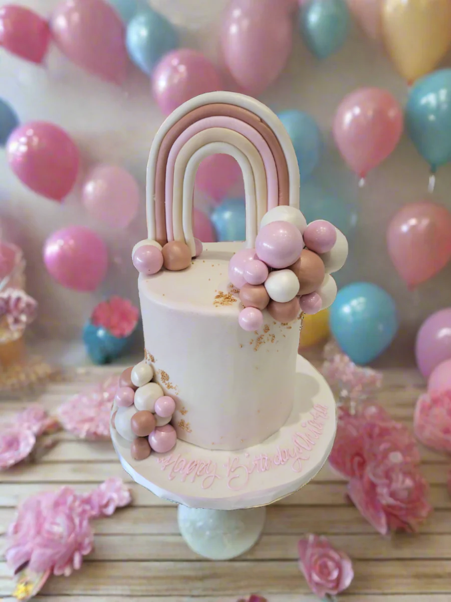 Pink Pastel Fondant Cake - Image 3
