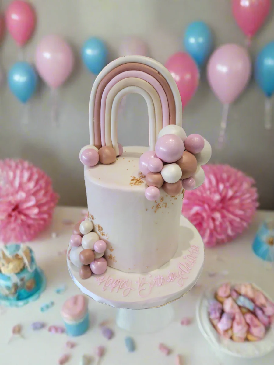Pink Pastel Fondant Cake - Image 5