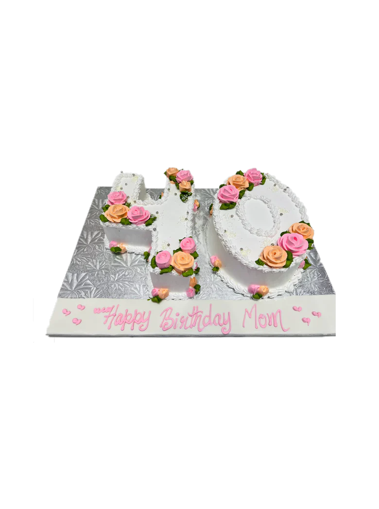 Pink & Peach Digit Molded Cake