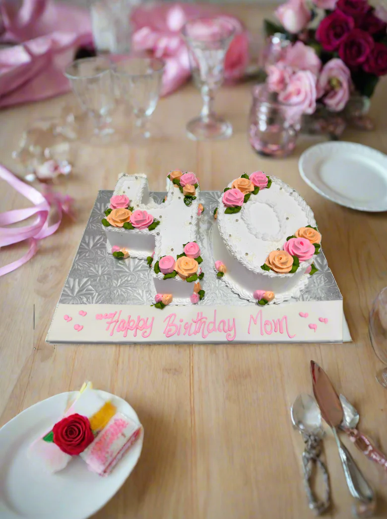 Pink & Peach Digit Molded Cake - Image 2
