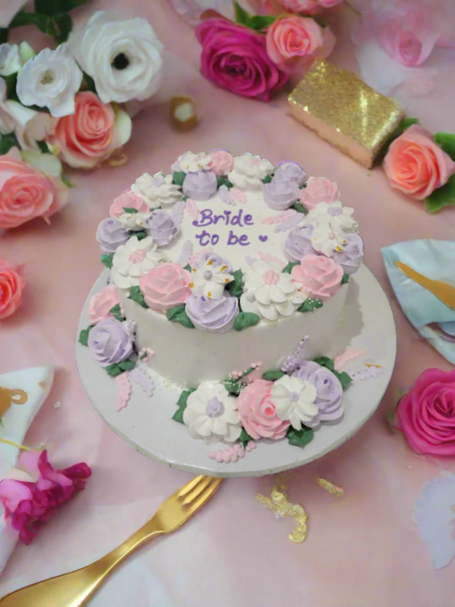 Pink & Purple Bride To Be Cake - Image 2