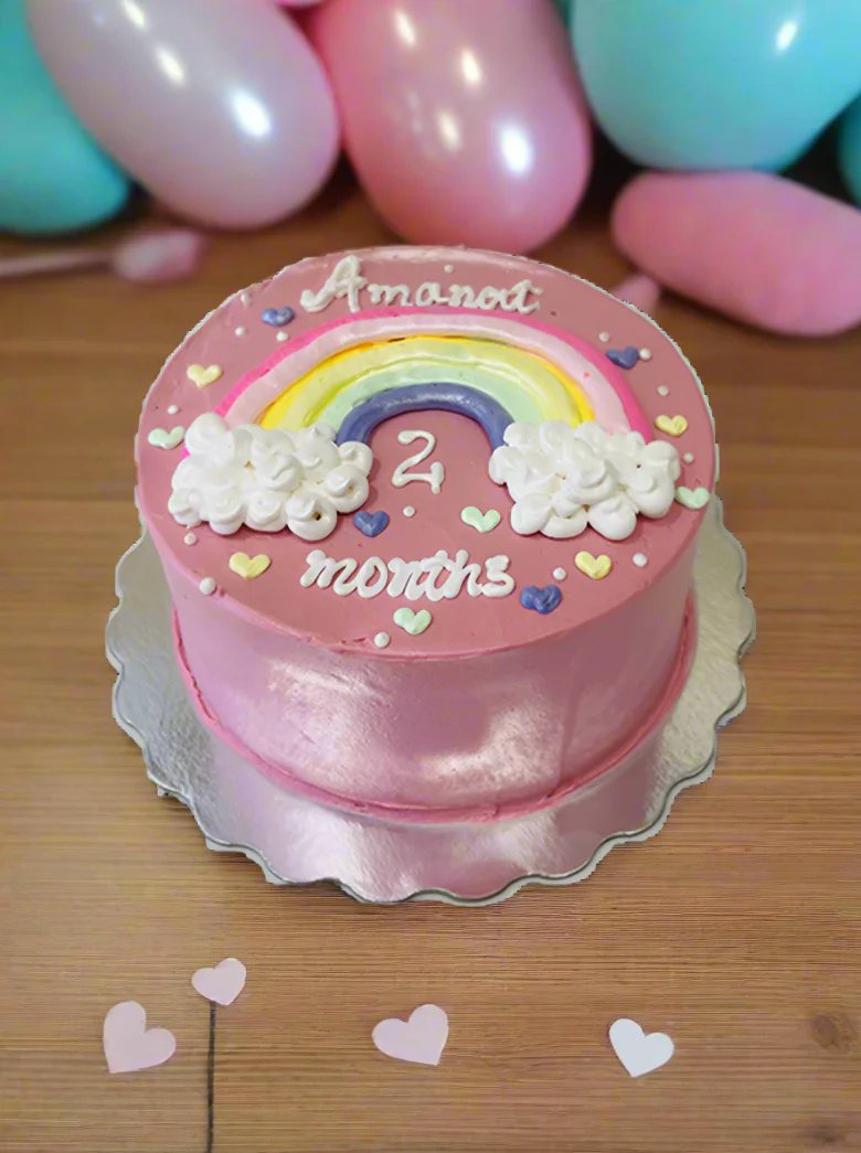 Pink Rainbow Cream Cake - Image 4
