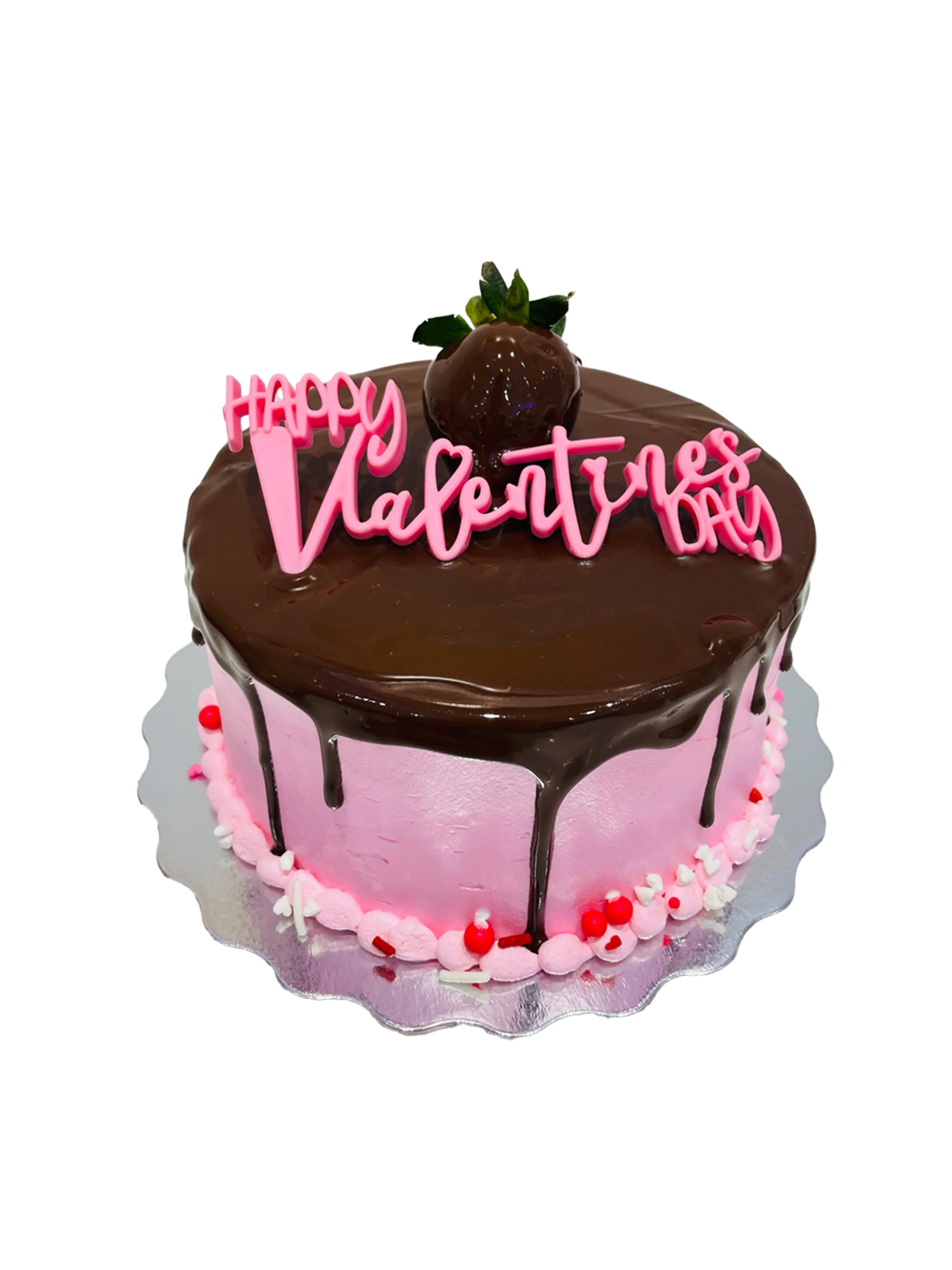 Pink Strawberry Choco Cake