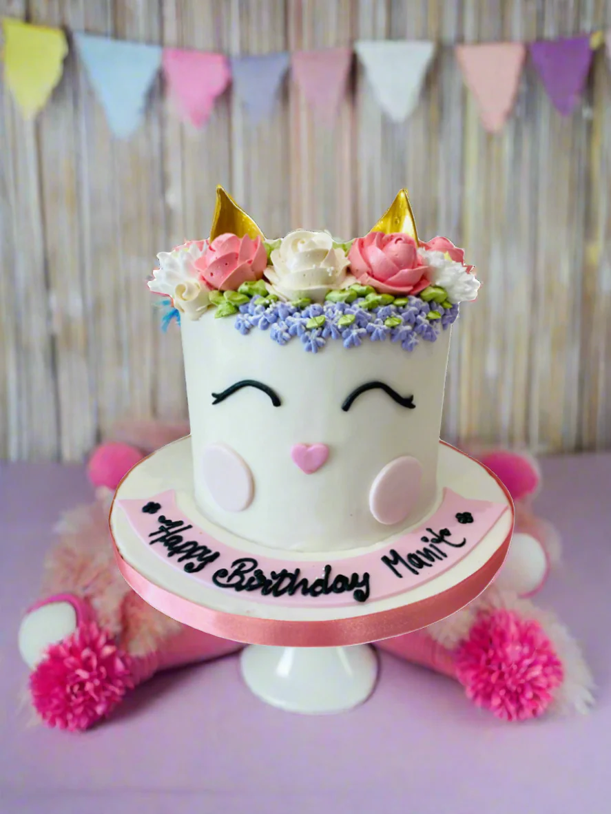 Pink Unicorn Fondant Cake - Image 3