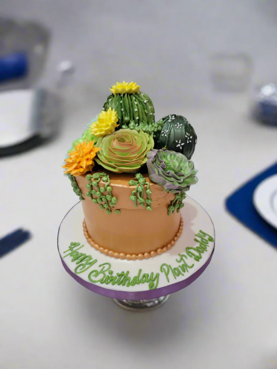 Plant Theme Cream Cake - Image 2