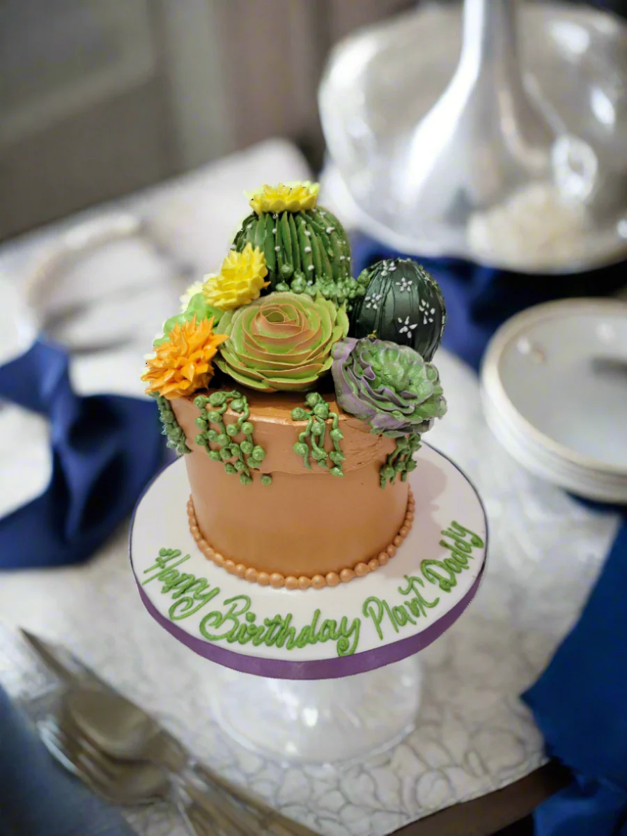Plant Theme Cream Cake - Image 4