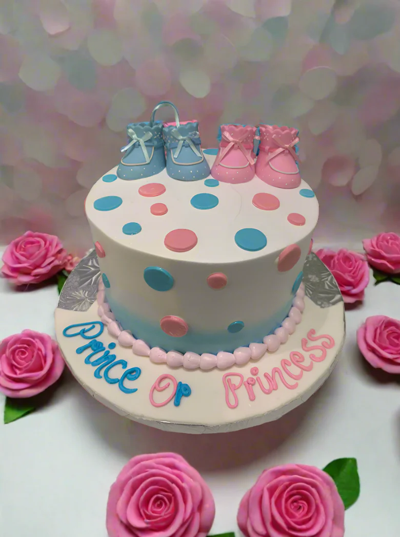 Polka Dot Baby Shower Cake - Image 3