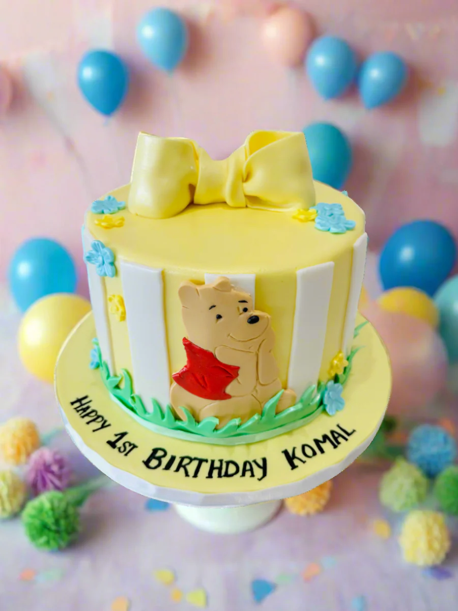Pooh Theme Fondant Cake - Image 4