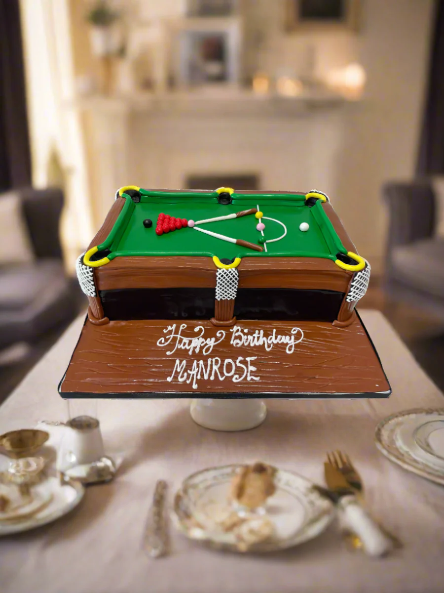 Pool Table Theme Fondant Cake - Image 2