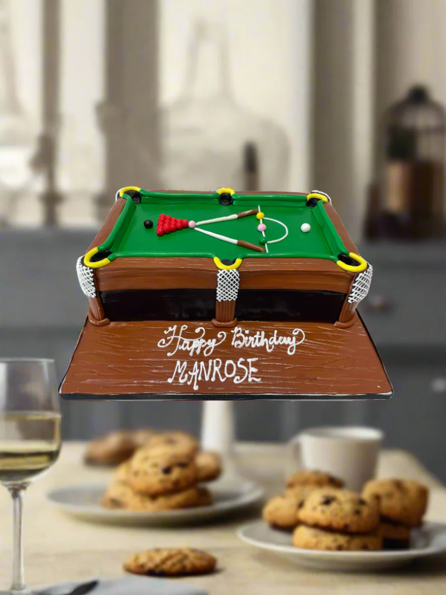 Pool Table Theme Fondant Cake - Image 4