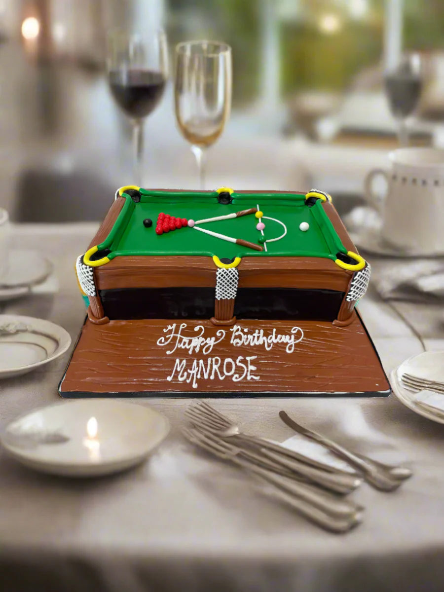 Pool Table Theme Fondant Cake - Image 5