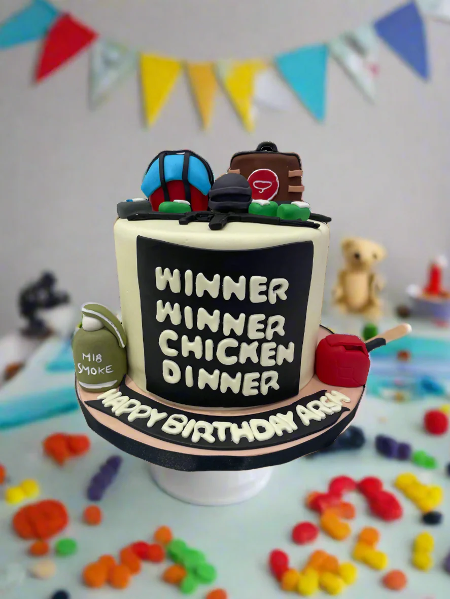 Pubg Theme Fondant Cake - Image 2