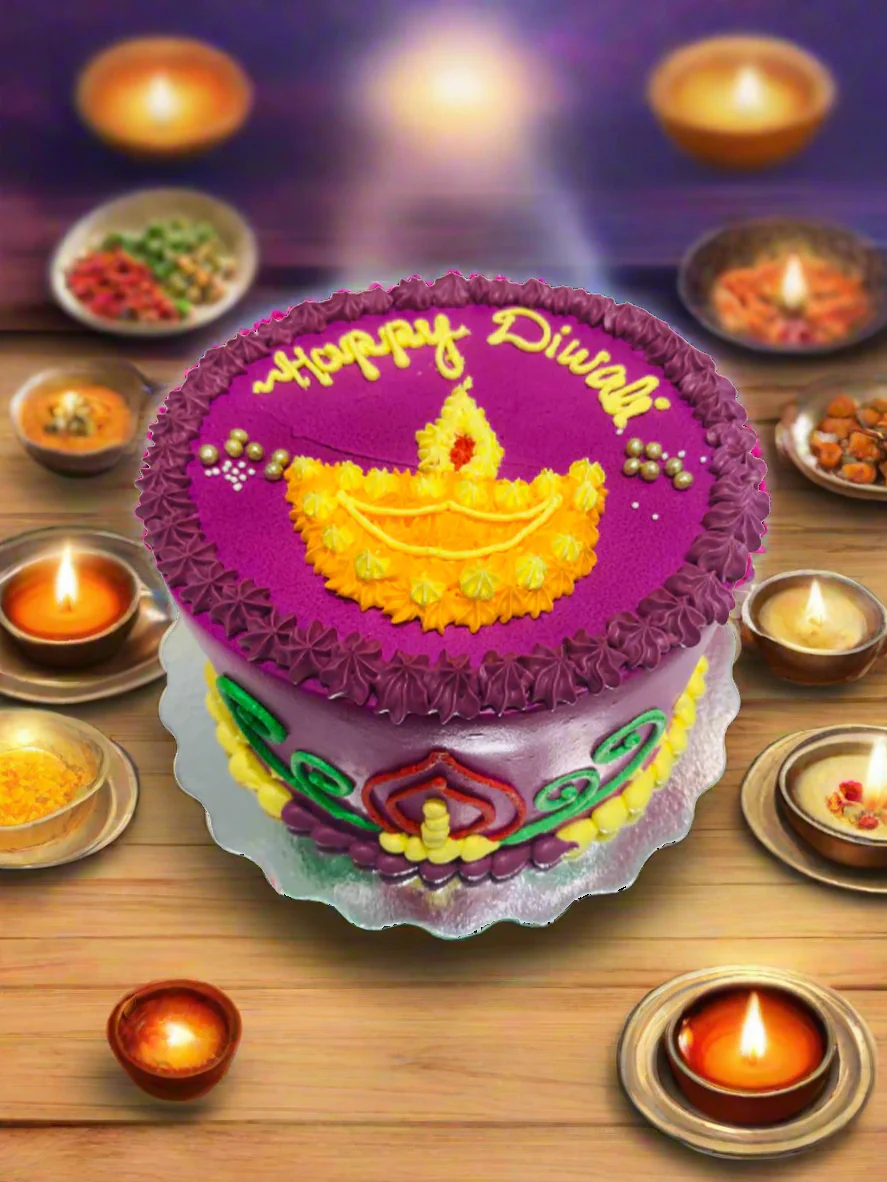 Purple Deepawali Cake - Image 2