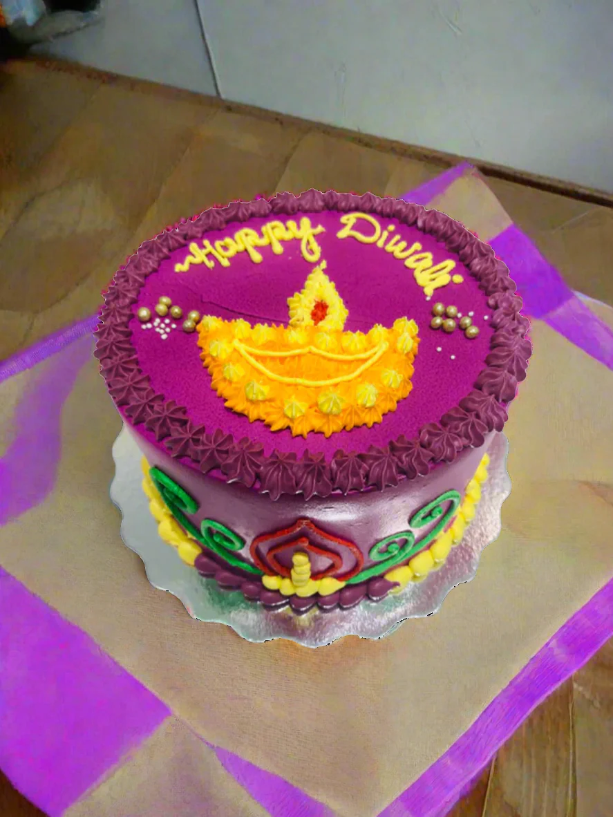 Purple Deepawali Cake - Image 3