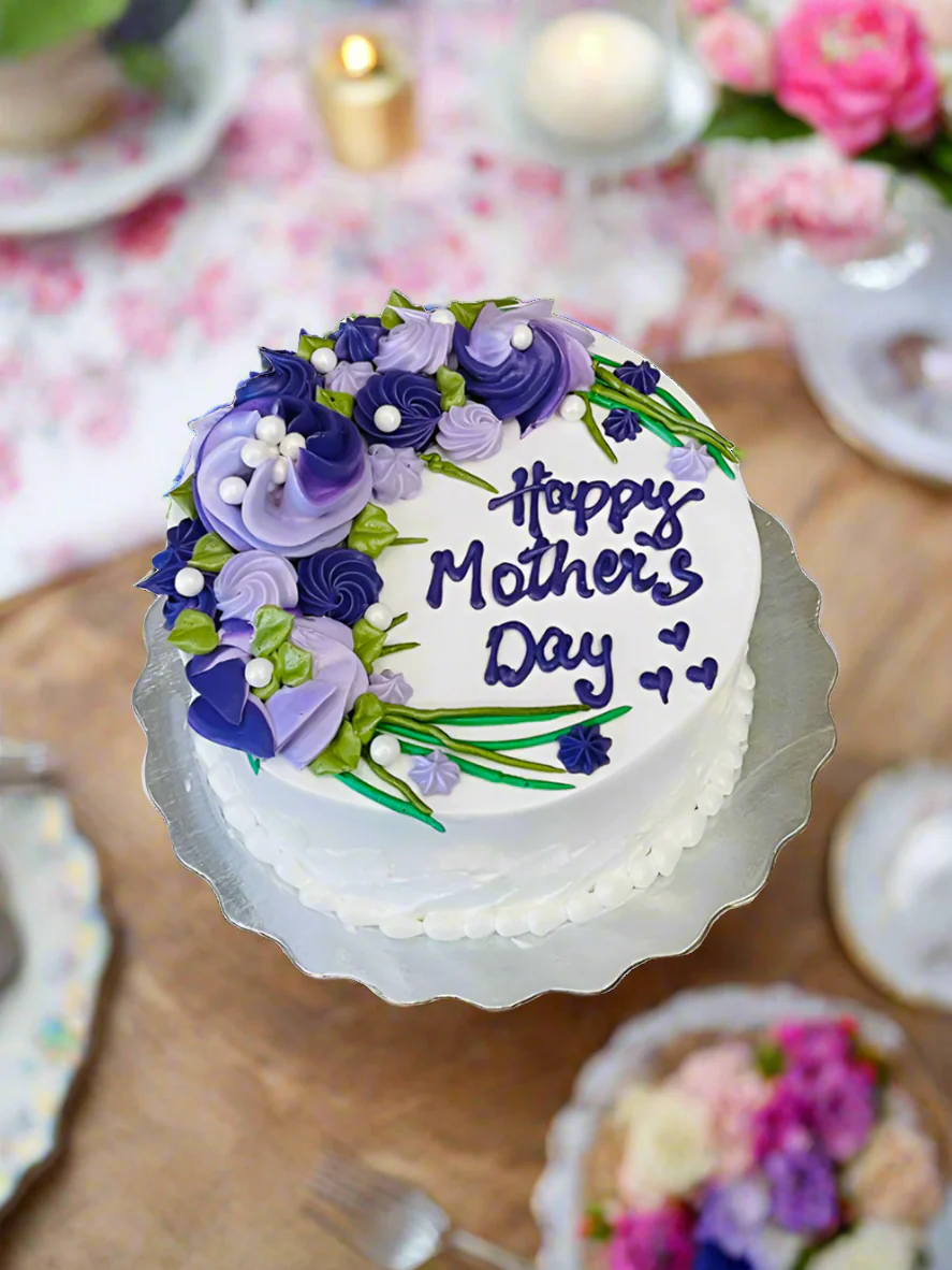 Purple Flower Mother's Day Cake - Image 3