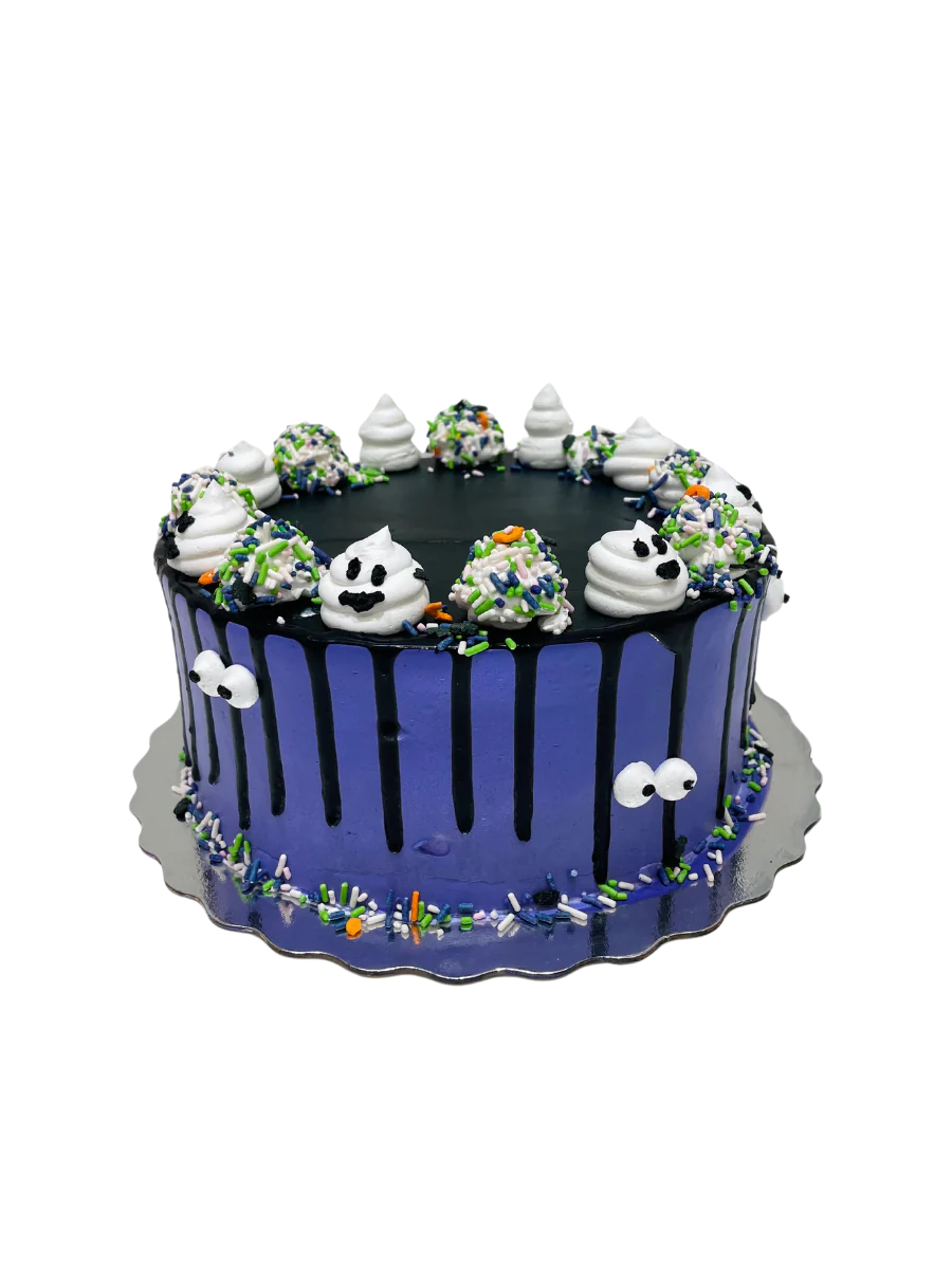 Purple Ghost Halloween Cake