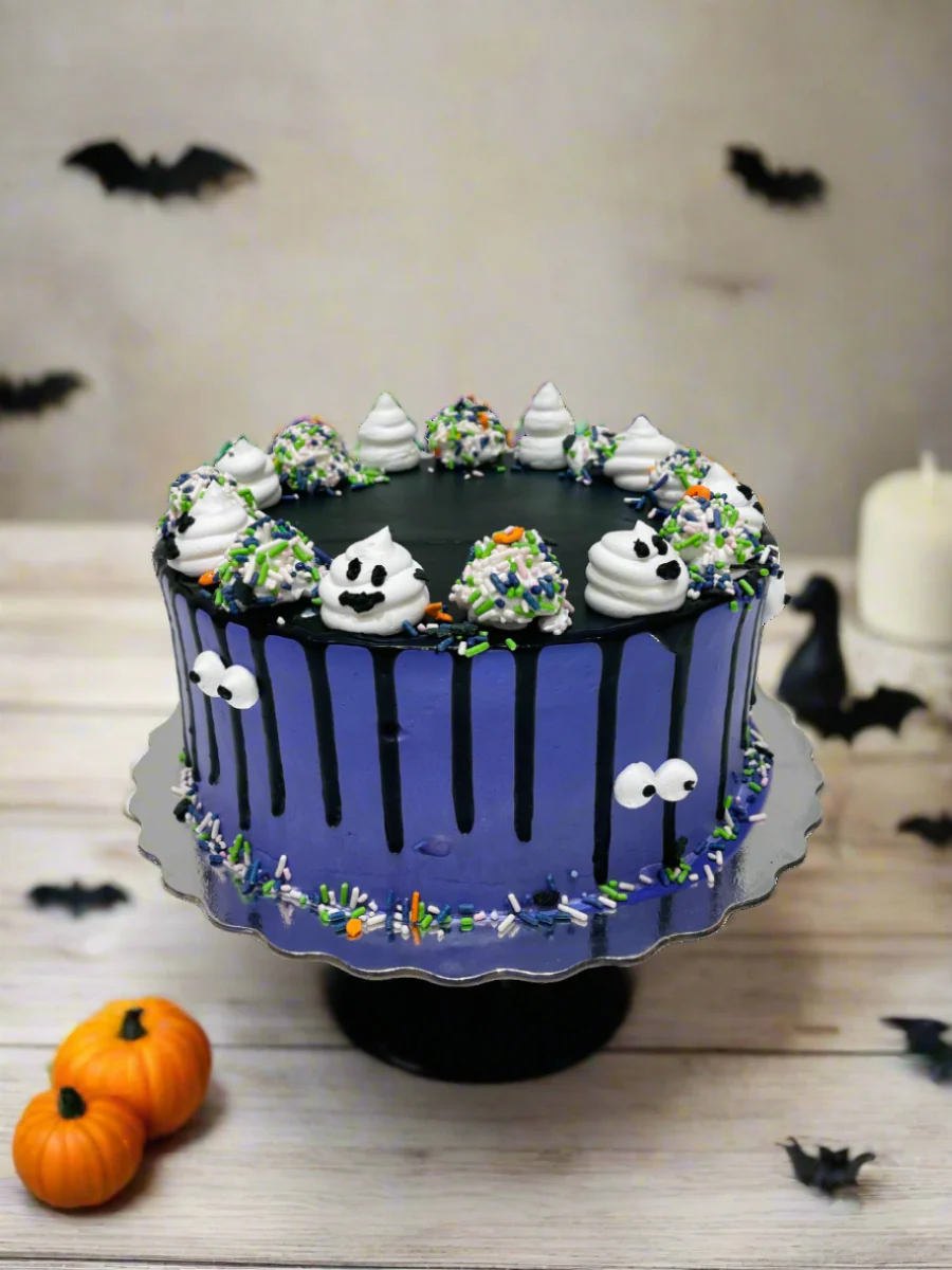 Purple Ghost Halloween Cake - Image 3