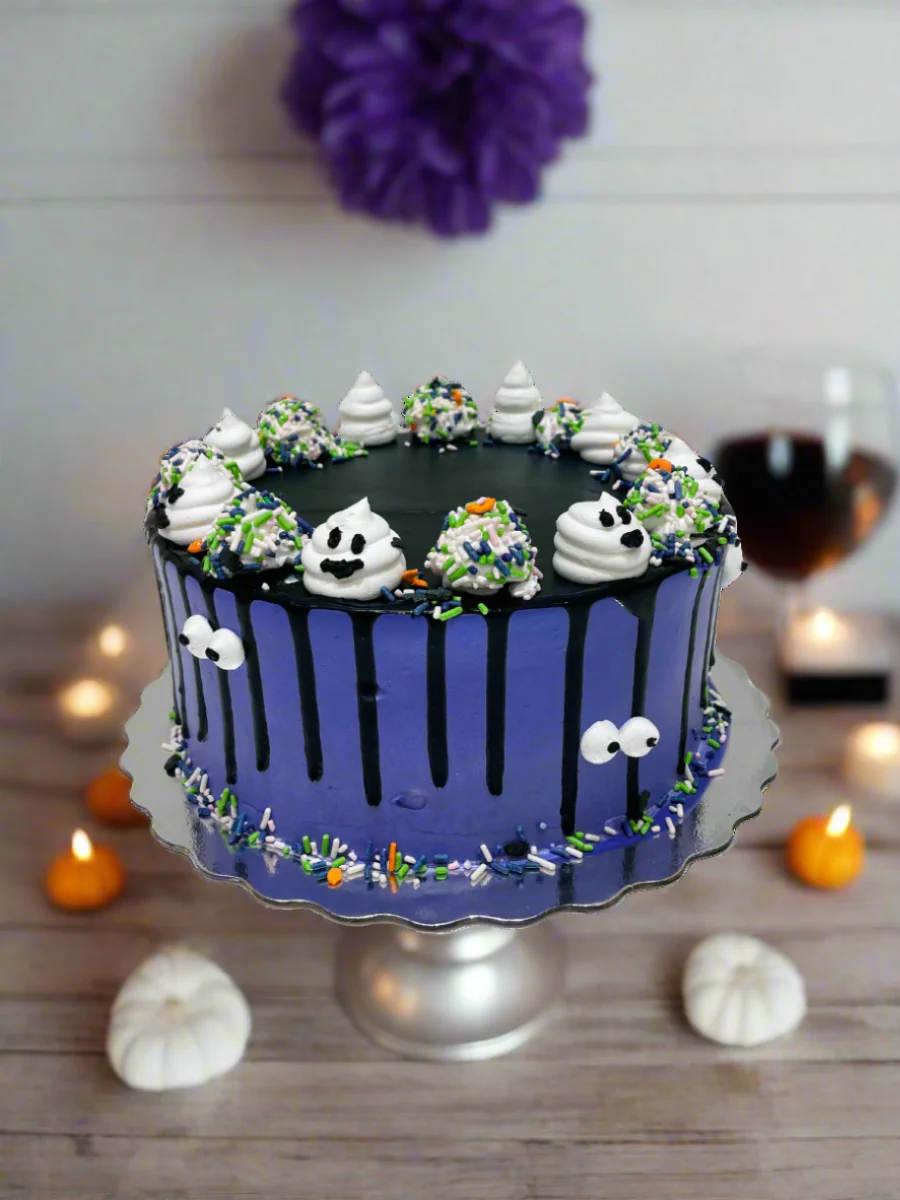 Purple Ghost Halloween Cake - Image 4