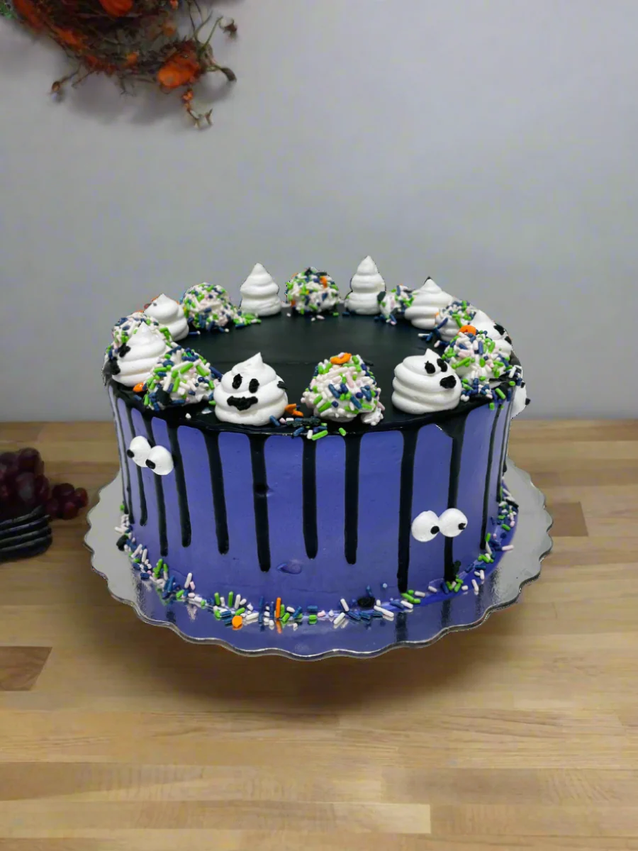 Purple Ghost Halloween Cake - Image 5