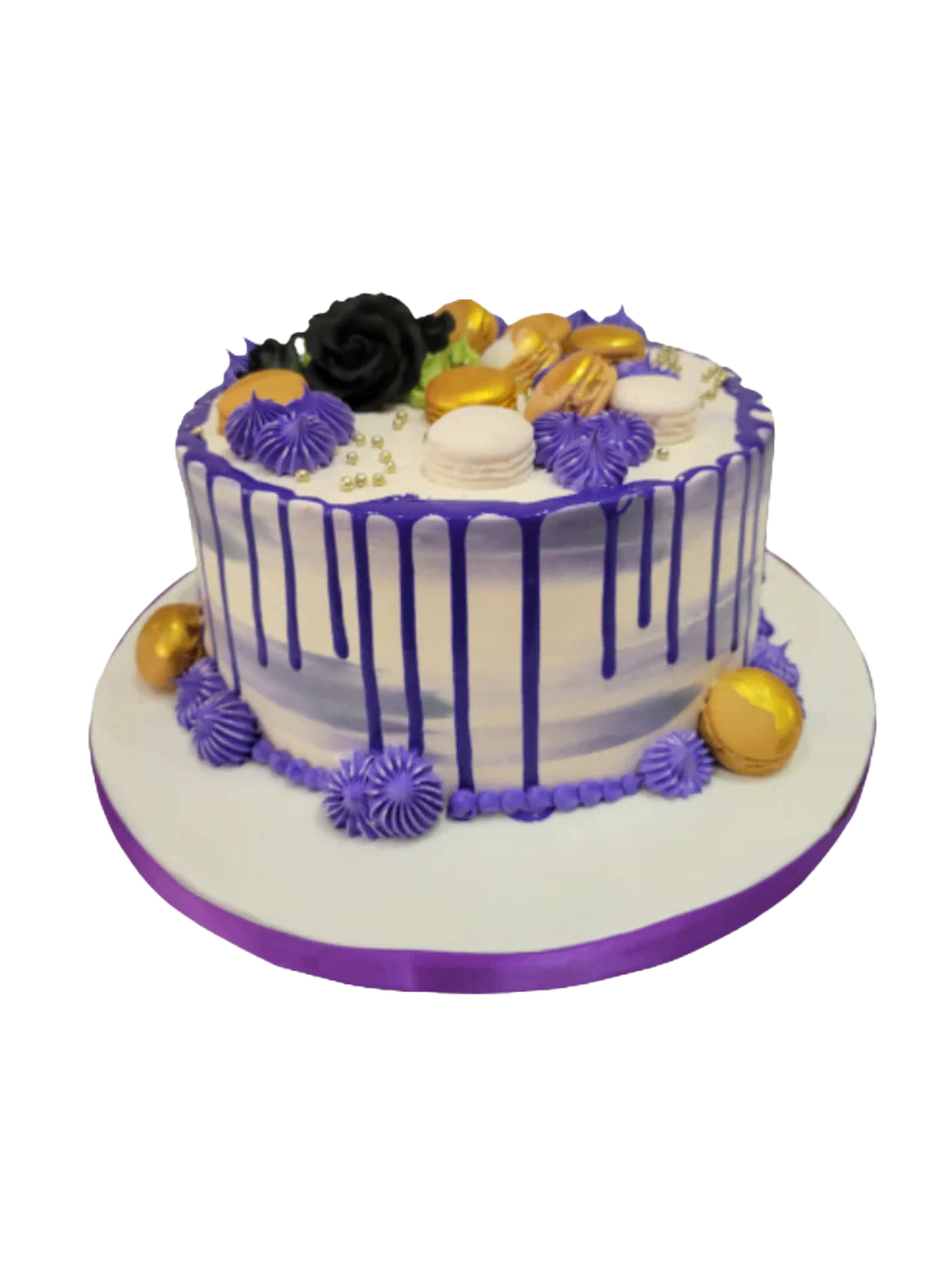 Purple & Gold Birthday Cake