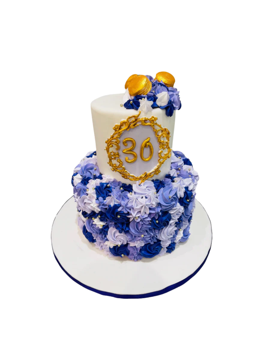 Purple Gold Tiered Cake