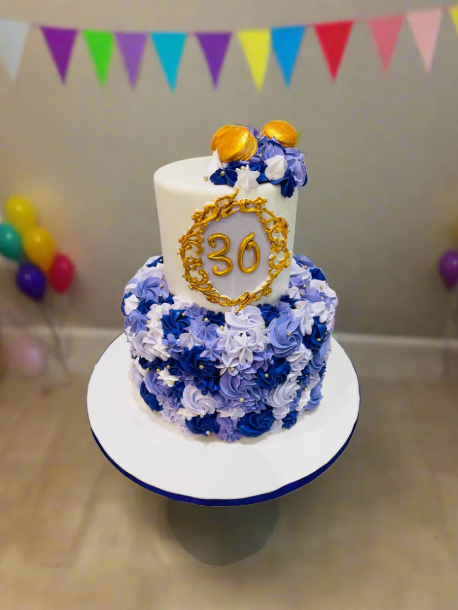 Purple Gold Tiered Cake - Image 5
