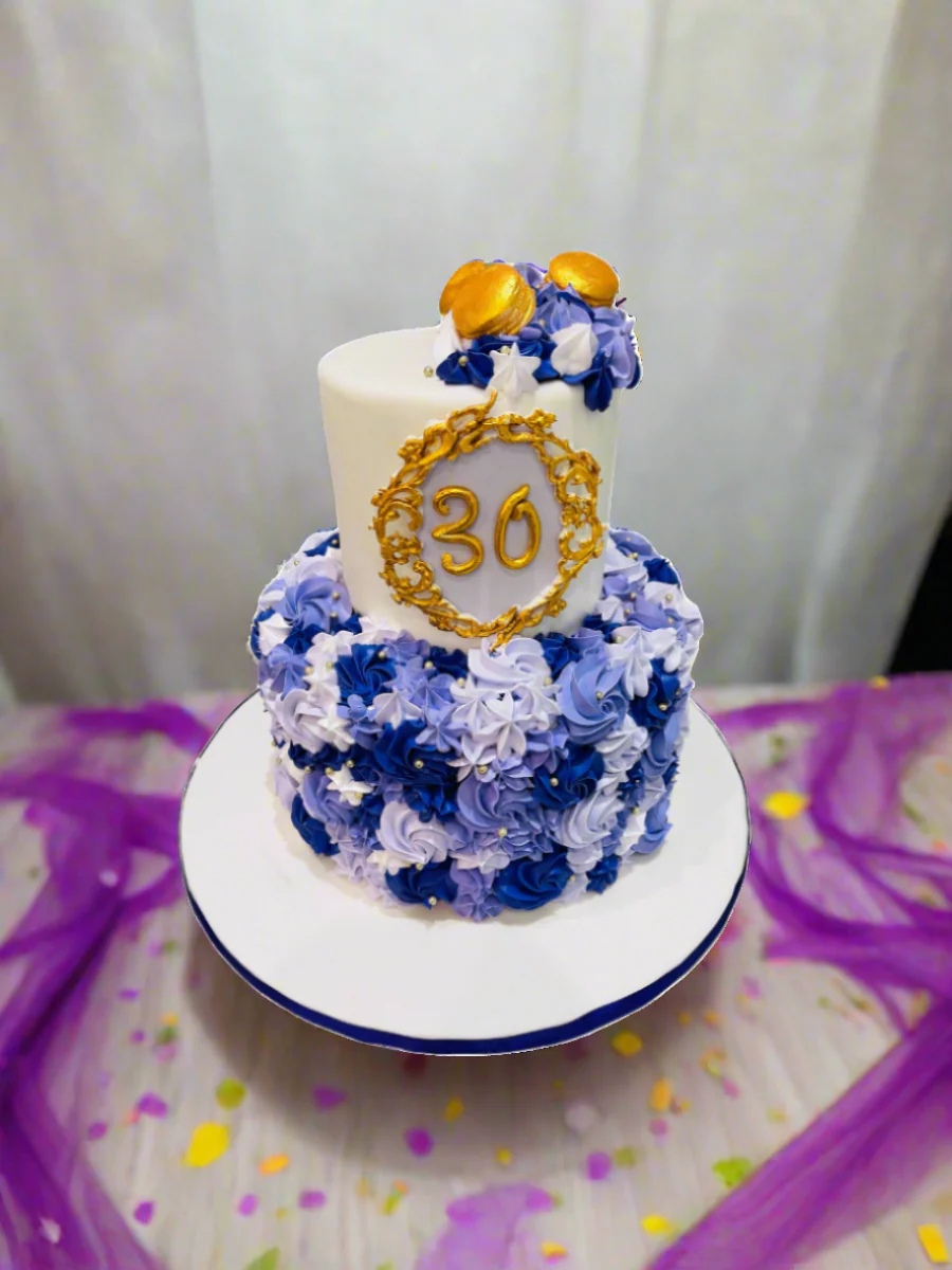 Purple Gold Tiered Cake - Image 6