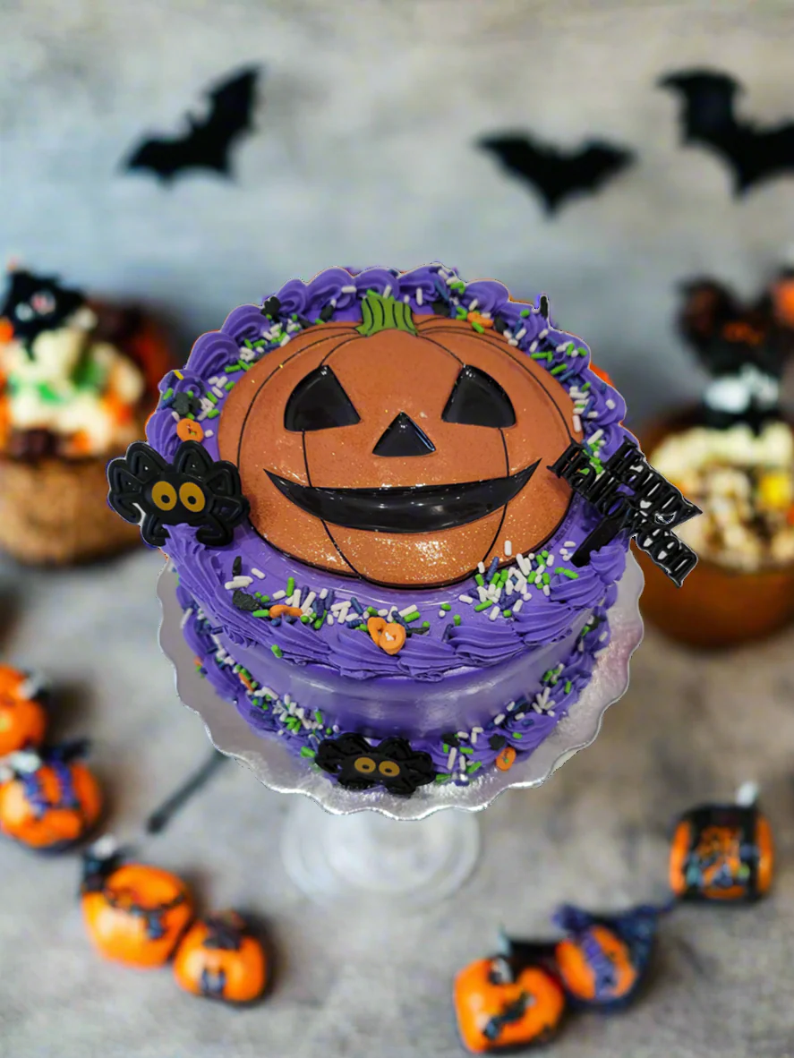 Purple Pumpkin Halloween Cake - Image 2