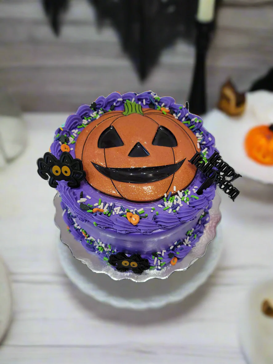 Purple Pumpkin Halloween Cake - Image 3