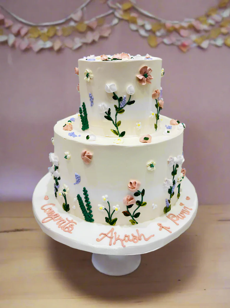 Purvi Floral Tiered Cake - Image 3