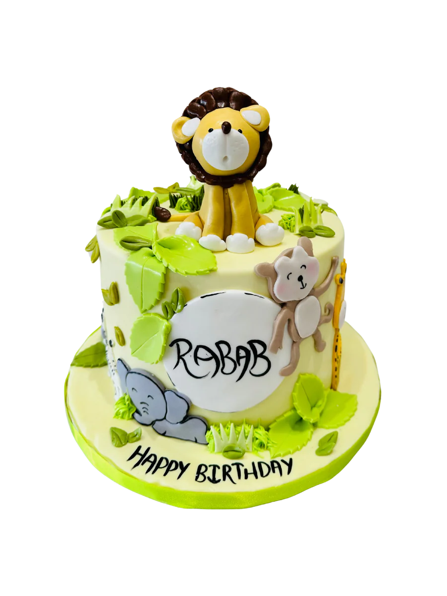 Rabab Jungle Theme Fondant Cake
