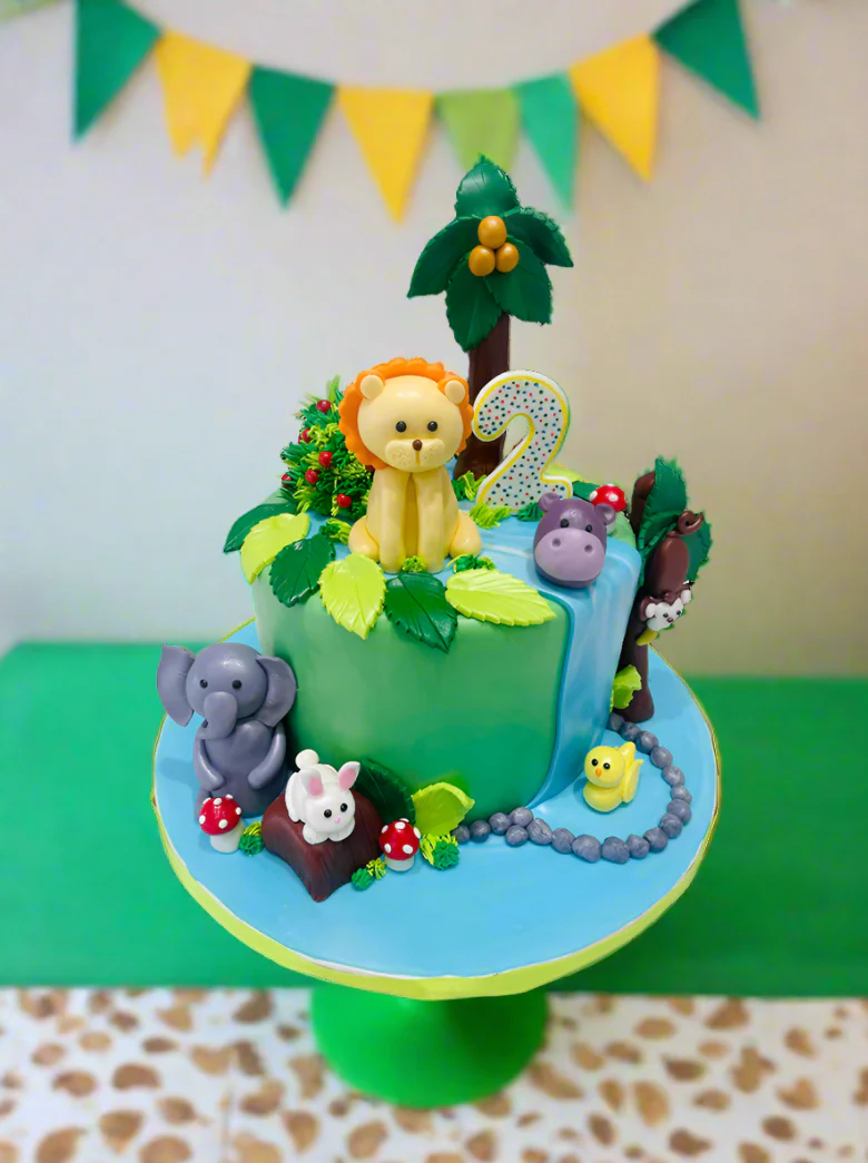 Rahul Jungle Fondant Cake - Image 3