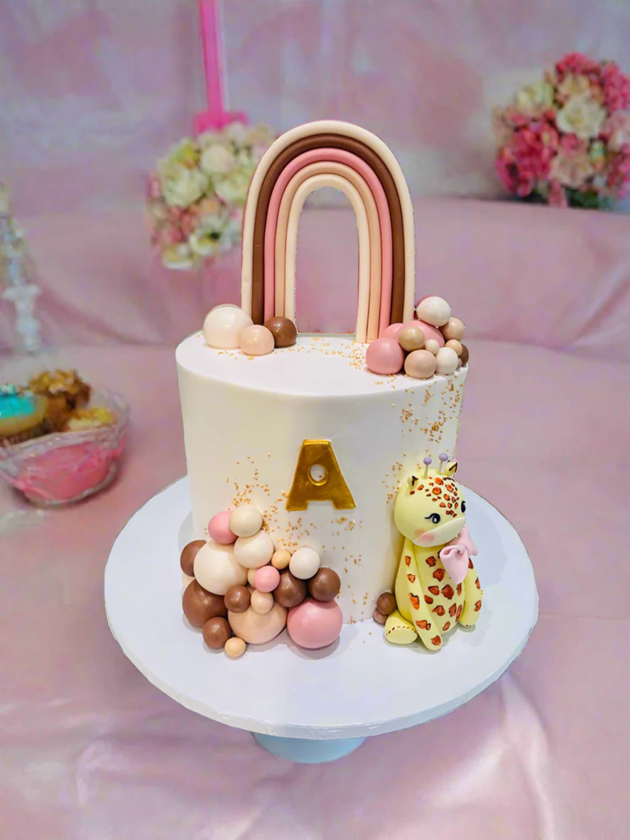 Rainbow & Giraffe Birthday Cake - Image 2