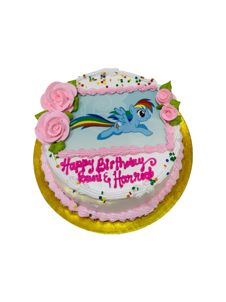 Rainbow Little Pony Photo Cake