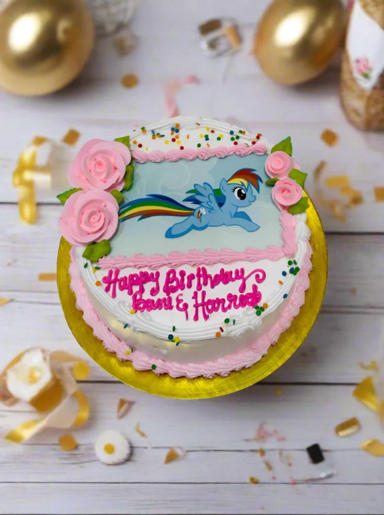 Rainbow Little Pony Photo Cake - Image 2