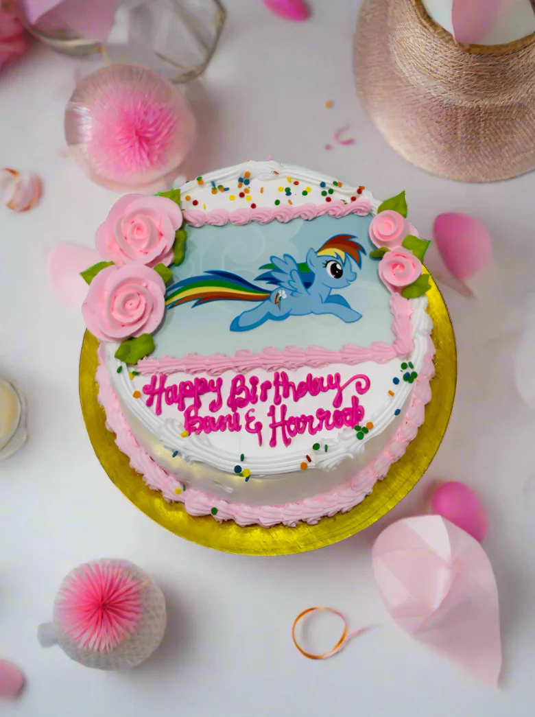 Rainbow Little Pony Photo Cake - Image 3