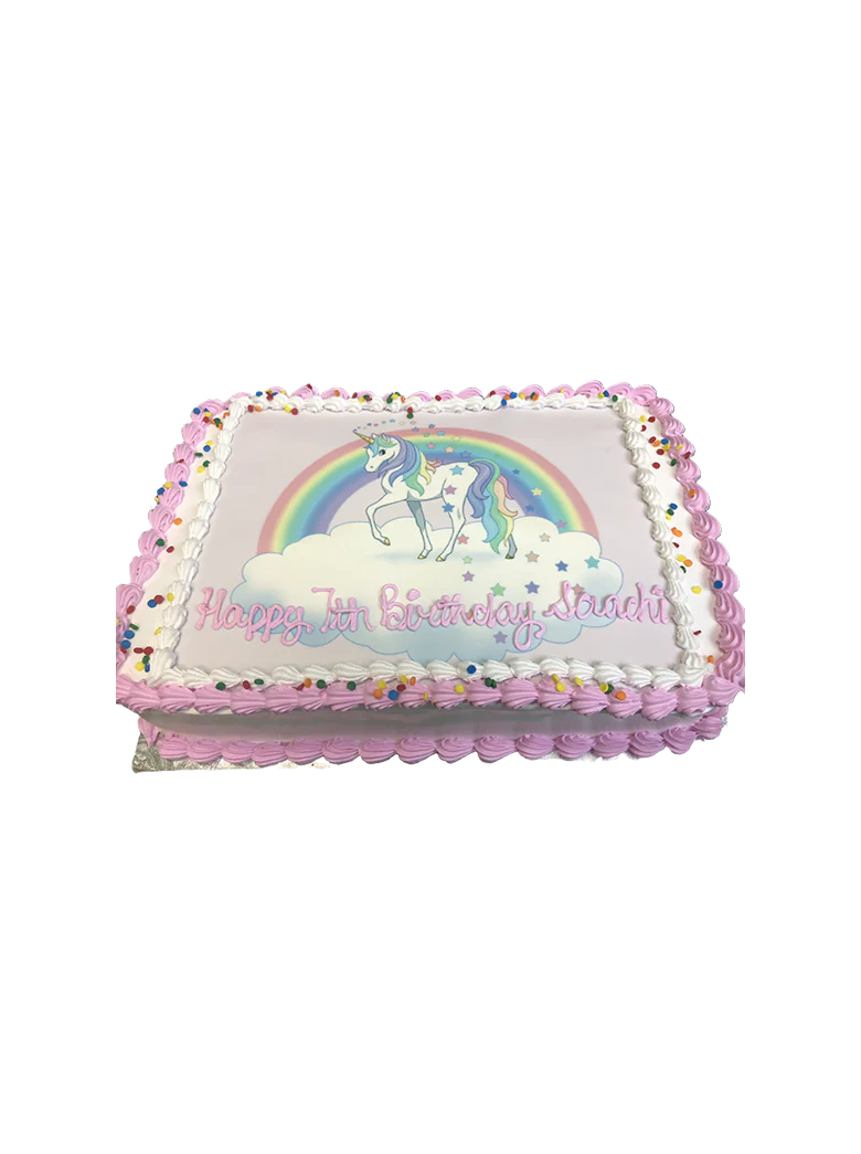 Rainbow Unicorn Photo Cake