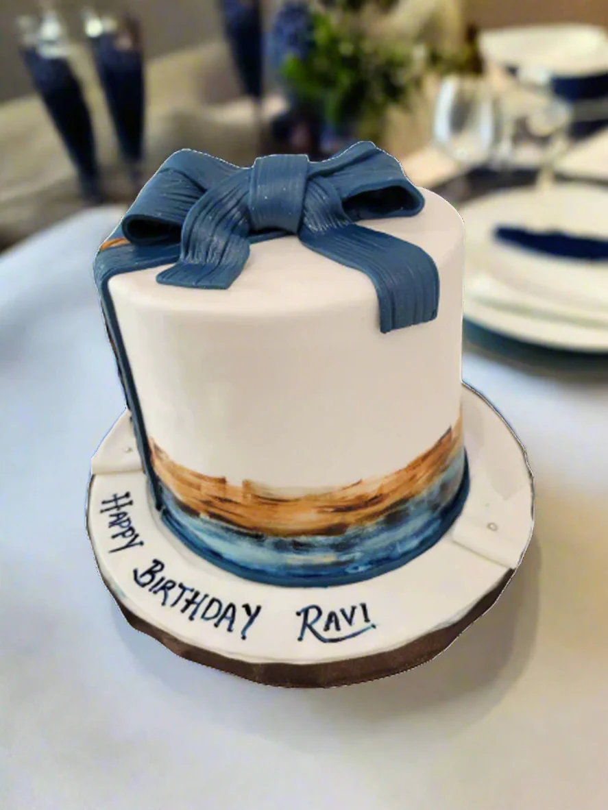Ravi Bow Fondant Cake - Image 3