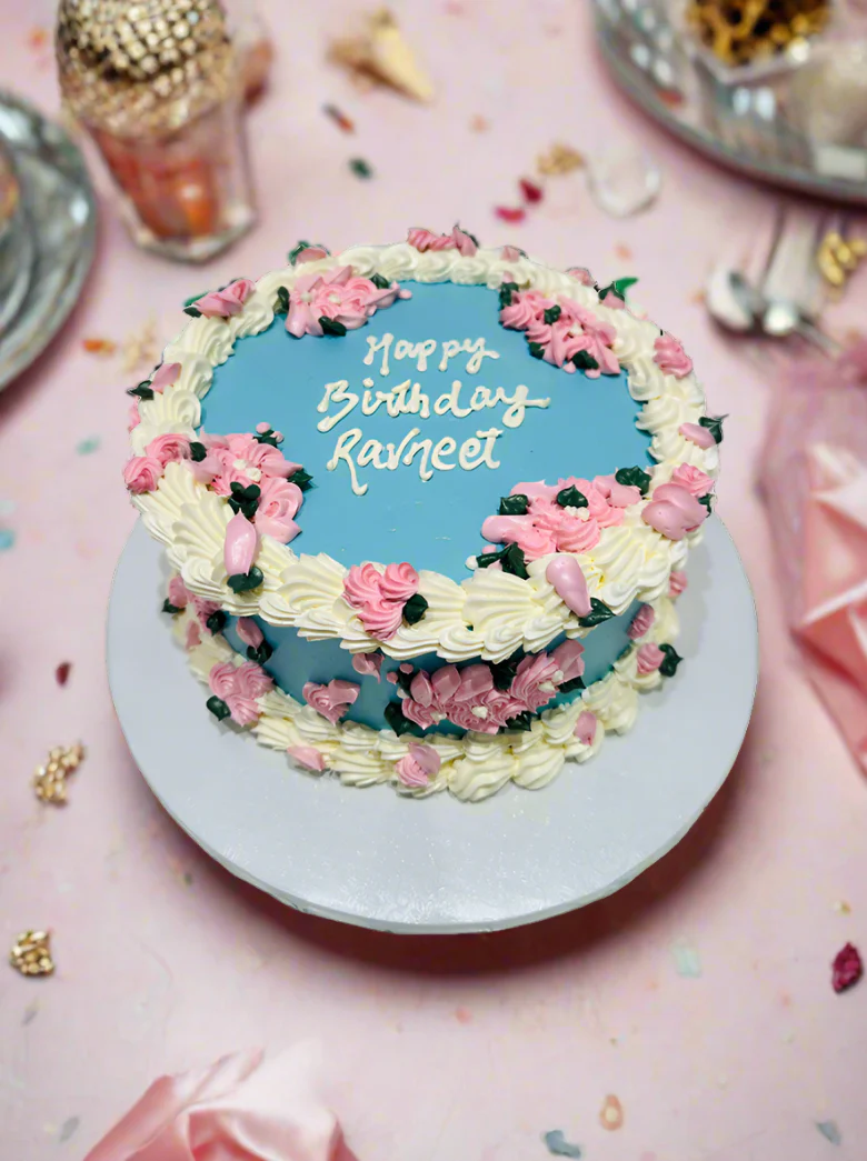 Ravneet Flower Birthday Cake - Image 4
